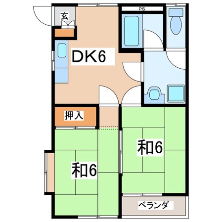 郡山駅 バス32分  針生ケ丘病院前下車：停歩7分 2階の物件間取画像